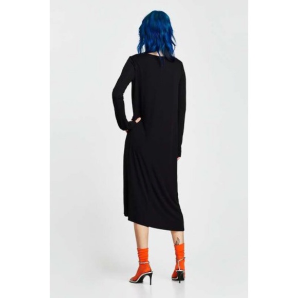 NWT Zara Black Knotted Tunic Dress - Picture 2 of 5